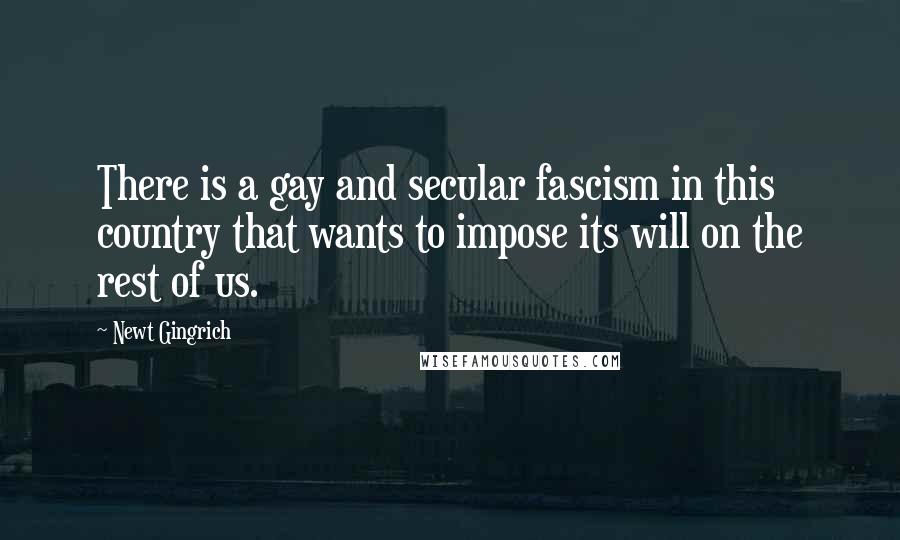 Newt Gingrich quotes: There is a gay and secular fascism in this country that wants to impose its will on the rest of us.