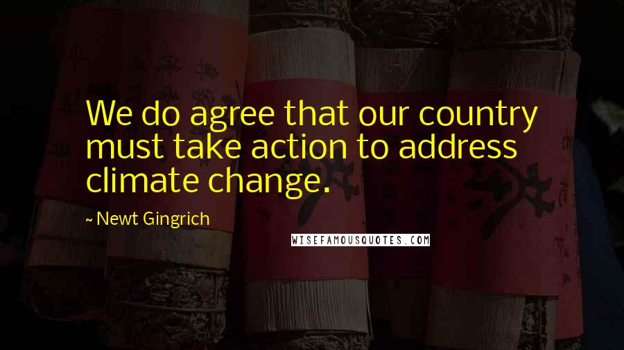 Newt Gingrich quotes: We do agree that our country must take action to address climate change.