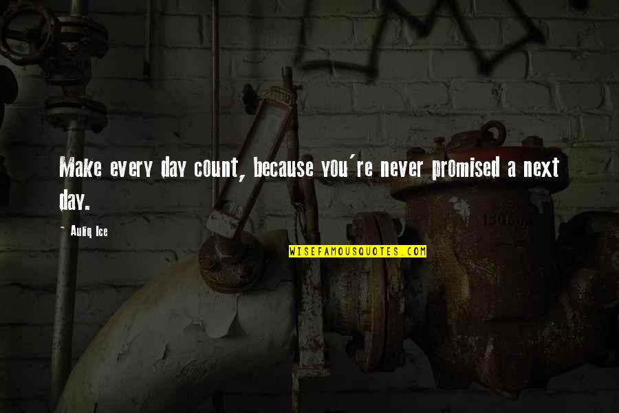 Next Day Motivational Quotes By Auliq Ice: Make every day count, because you're never promised