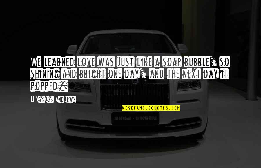 Next Day Quotes By V.C. Andrews: We learned love was just like a soap Next Day Quotes By V.C. Andrews: We learned love was just like a soap