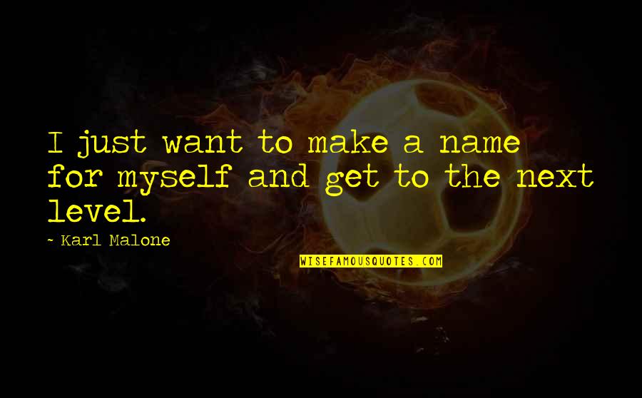 Next Level Quotes By Karl Malone: I just want to make a name for