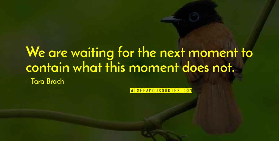 Next Moment Quotes By Tara Brach: We are waiting for the next moment to