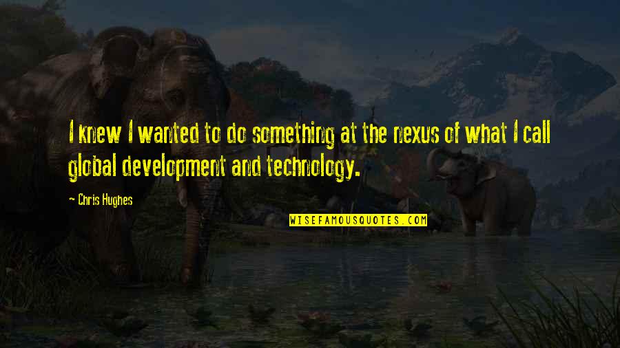Nexus 6 Quotes By Chris Hughes: I knew I wanted to do something at Nexus 6 Quotes By Chris Hughes: I knew I wanted to do something at