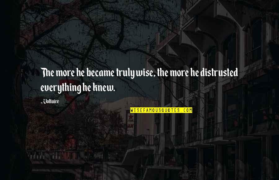 Neydi Ya Quotes By Voltaire: The more he became truly wise, the more