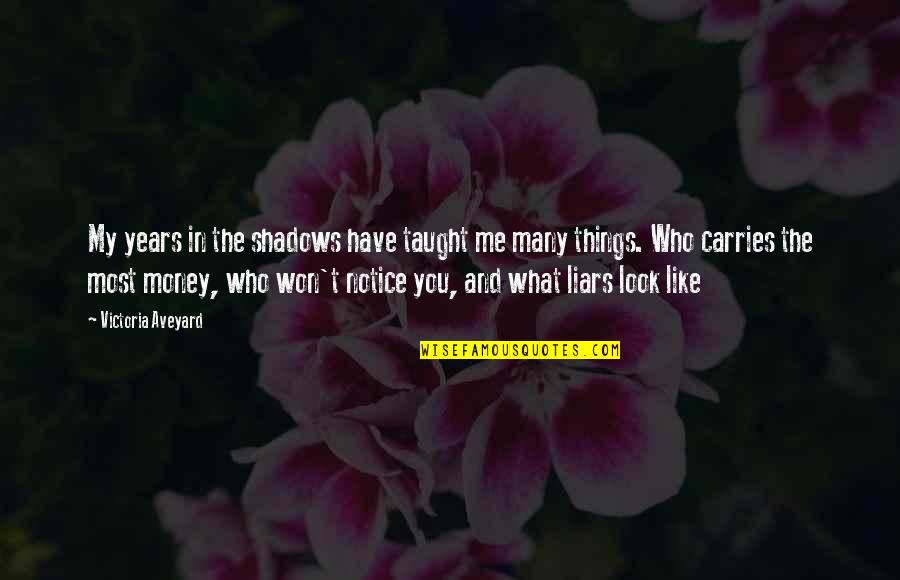 Neyin Hikayesi Quotes By Victoria Aveyard: My years in the shadows have taught me Neyin Hikayesi Quotes By Victoria Aveyard: My years in the shadows have taught me