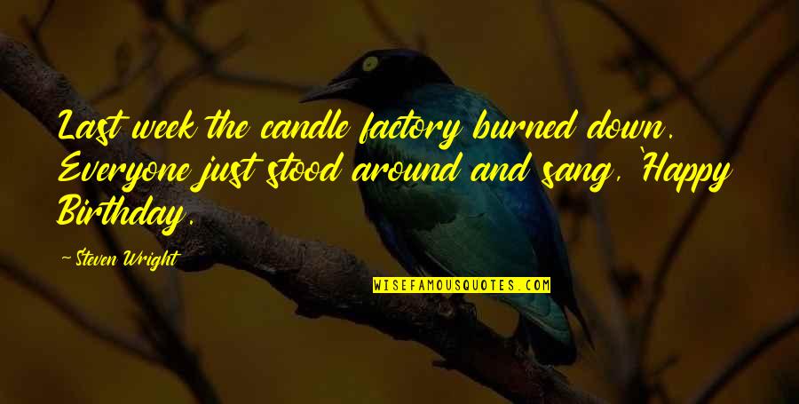 Nezuko Chan Quotes By Steven Wright: Last week the candle factory burned down. Everyone Nezuko Chan Quotes By Steven Wright: Last week the candle factory burned down. Everyone