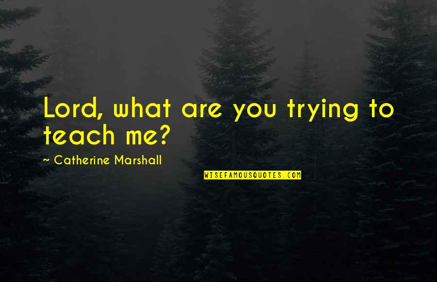 Ngaokiemvosong2 Quotes By Catherine Marshall: Lord, what are you trying to teach me?