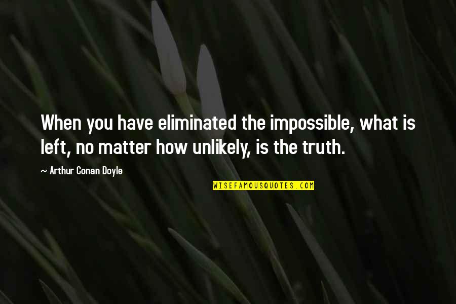 Ngengat Metamorfosis Quotes By Arthur Conan Doyle: When you have eliminated the impossible, what is