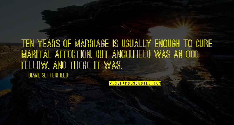 Ngengat Metamorfosis Quotes By Diane Setterfield: Ten years of marriage is usually enough to