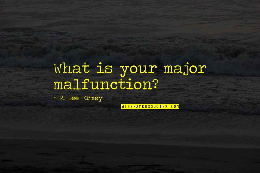 Nggak Mini Quotes By R. Lee Ermey: What is your major malfunction? Nggak Mini Quotes By R. Lee Ermey: What is your major malfunction?