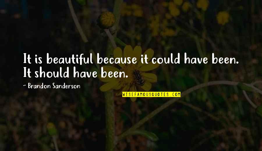 Ngiti Banat Quotes By Brandon Sanderson: It is beautiful because it could have been.