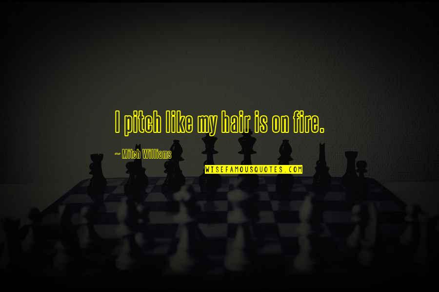 Ngo Nh M T L M Ngo Quotes By Mitch Williams: I pitch like my hair is on fire. Ngo Nh M T L M Ngo Quotes By Mitch Williams: I pitch like my hair is on fire.