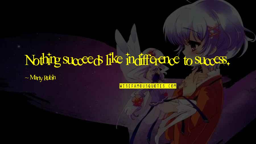 Ngonga People Quotes By Marty Rubin: Nothing succeeds like indifference to success.