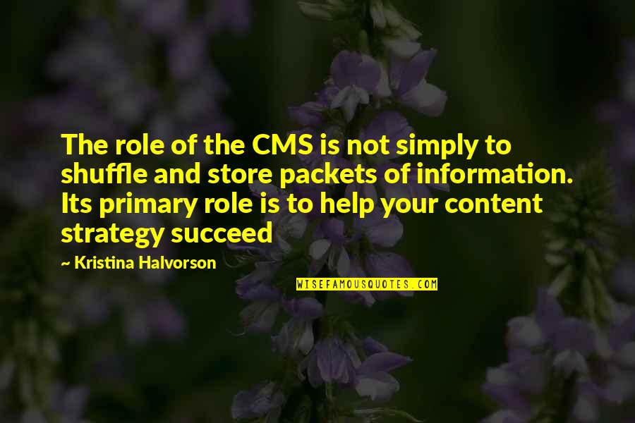 Ngorongoro Quotes By Kristina Halvorson: The role of the CMS is not simply Ngorongoro Quotes By Kristina Halvorson: The role of the CMS is not simply