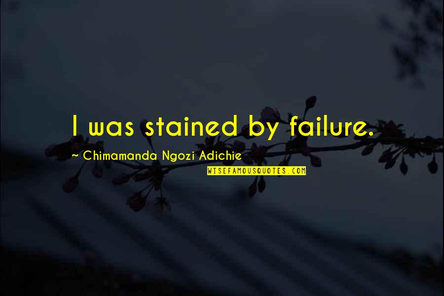 Ngozi Quotes By Chimamanda Ngozi Adichie: I was stained by failure.