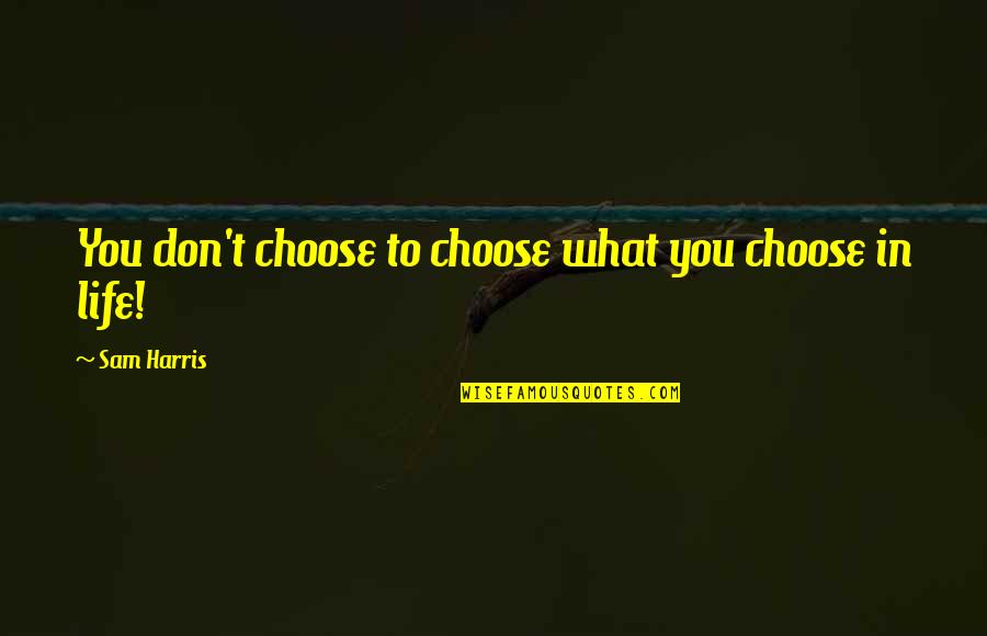 Ngule Beer Quotes By Sam Harris: You don't choose to choose what you choose Ngule Beer Quotes By Sam Harris: You don't choose to choose what you choose