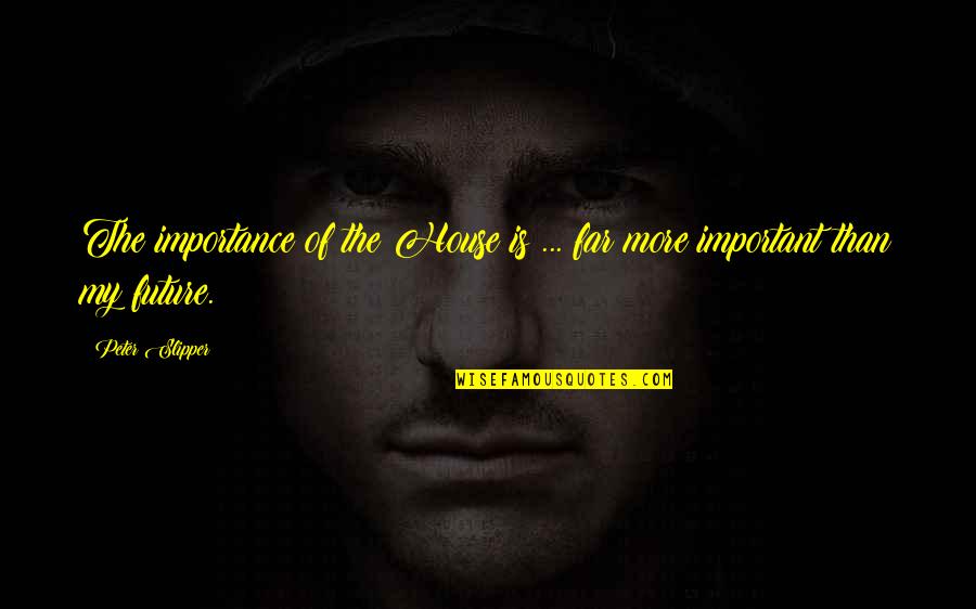 Ngurtesimi Quotes By Peter Slipper: The importance of the House is ... far