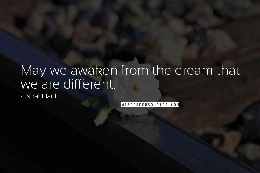 Nhat Hanh quotes: May we awaken from the dream that we are different.