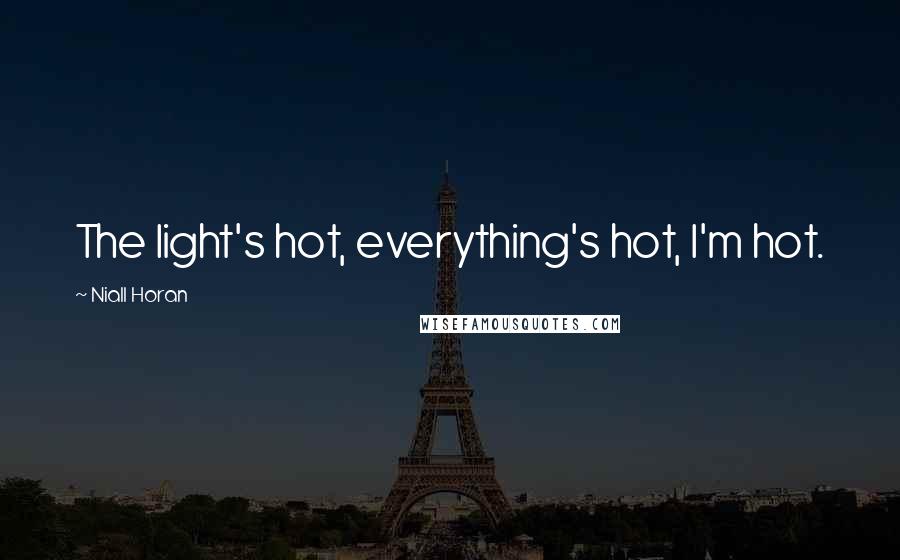 Niall Horan quotes: The light's hot, everything's hot, I'm hot.