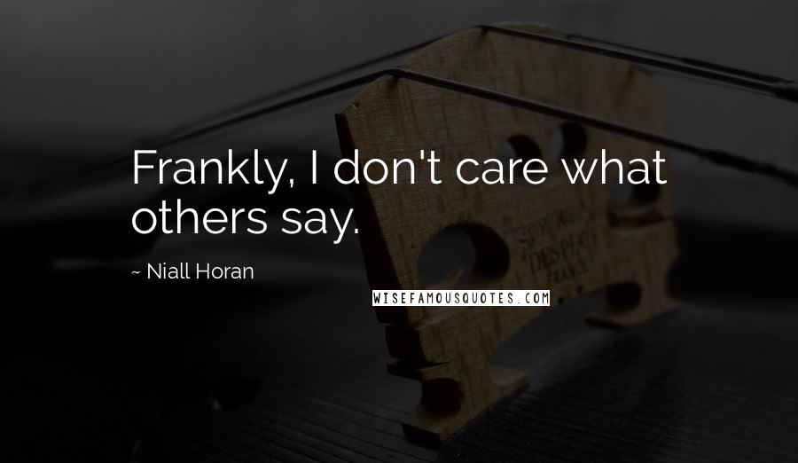 Niall Horan quotes: Frankly, I don't care what others say.