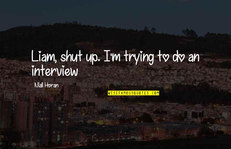 Niall Horan Quotes By Niall Horan: Liam, shut up. I'm trying to do an