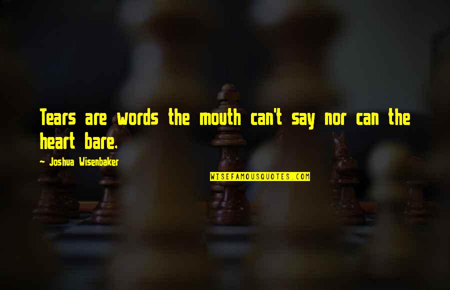 Niall James Horan Quotes By Joshua Wisenbaker: Tears are words the mouth can't say nor Niall James Horan Quotes By Joshua Wisenbaker: Tears are words the mouth can't say nor