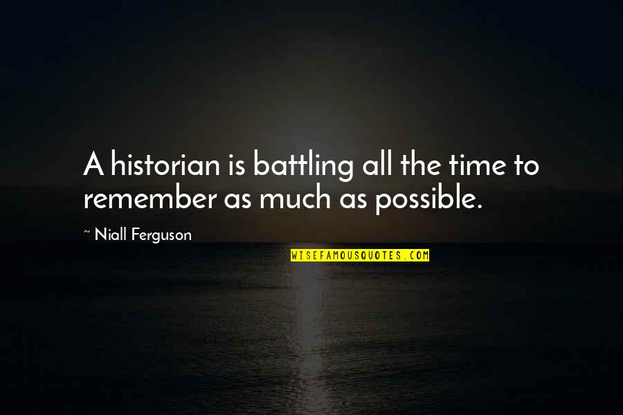 Niall Quotes By Niall Ferguson: A historian is battling all the time to
