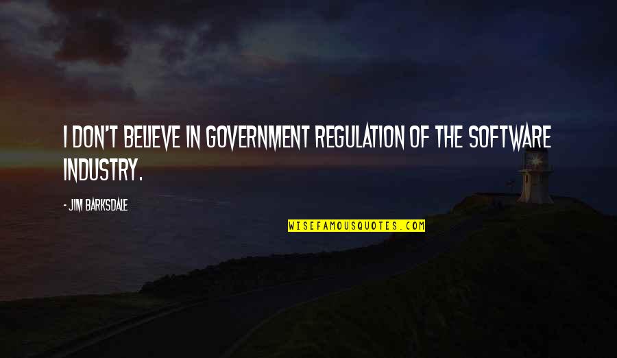 Nibaldo Villegas Quotes By Jim Barksdale: I don't believe in government regulation of the