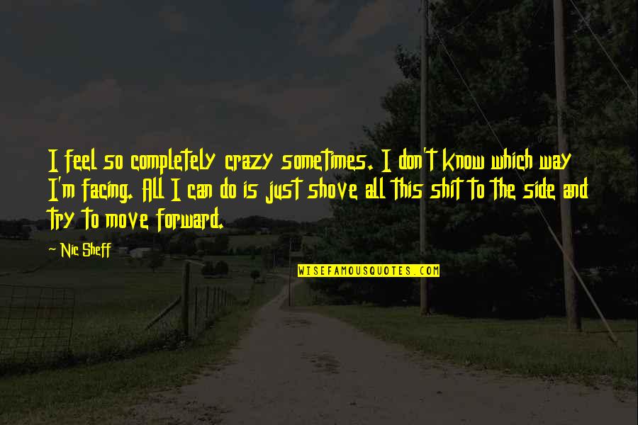 Nic Quotes By Nic Sheff: I feel so completely crazy sometimes. I don't