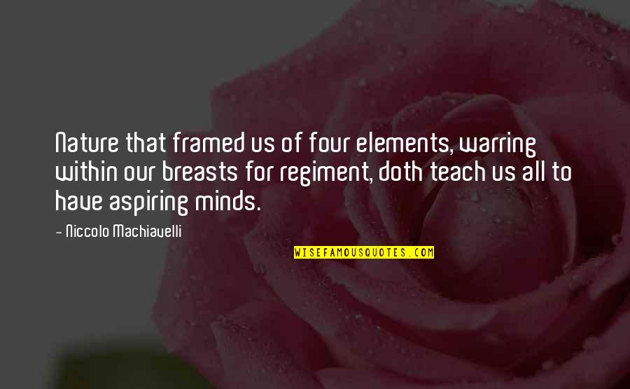Niccolo Machiavelli Quotes By Niccolo Machiavelli: Nature that framed us of four elements, warring