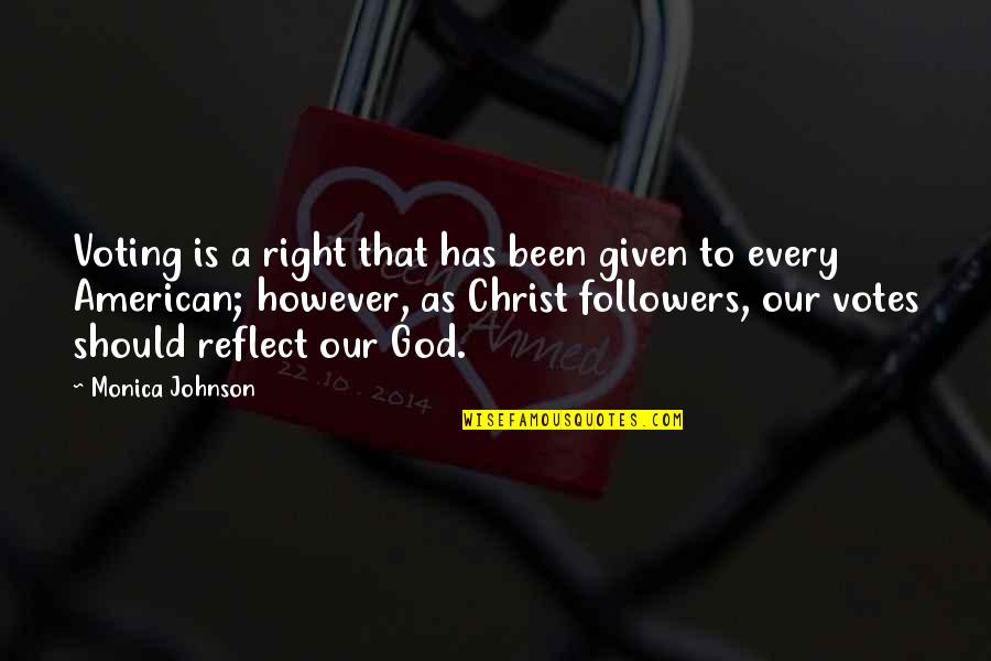 Nice Afternoon Quotes By Monica Johnson: Voting is a right that has been given Nice Afternoon Quotes By Monica Johnson: Voting is a right that has been given
