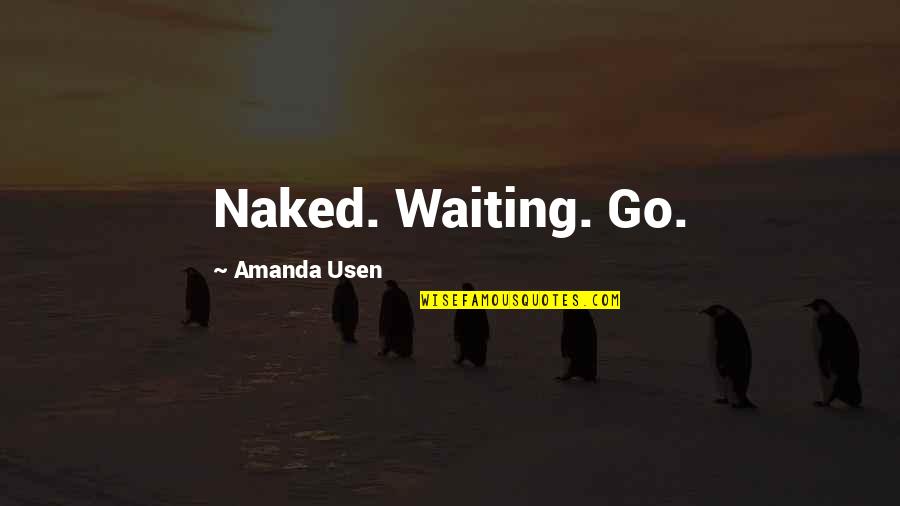 Nice And Funny Birthday Quotes By Amanda Usen: Naked. Waiting. Go.