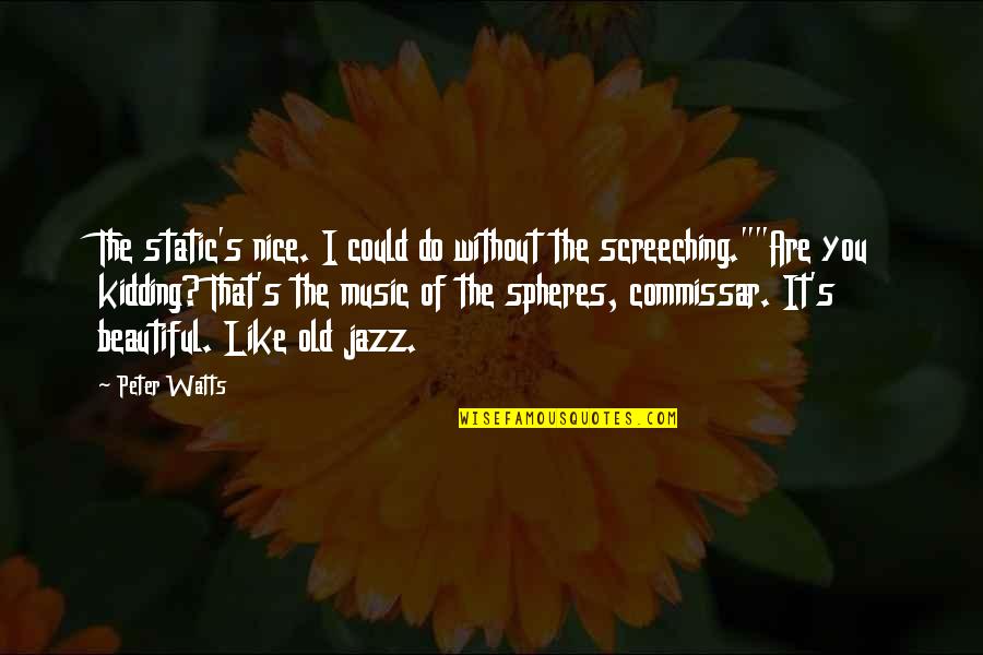 Nice Beautiful Quotes By Peter Watts: The static's nice. I could do without the