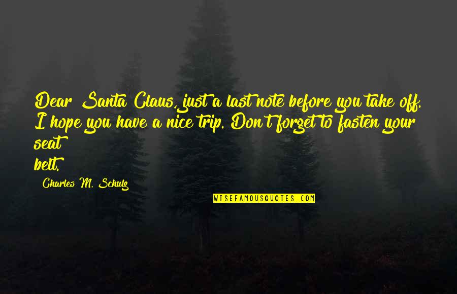 Nice Forget Quotes By Charles M. Schulz: Dear Santa Claus, just a last note before