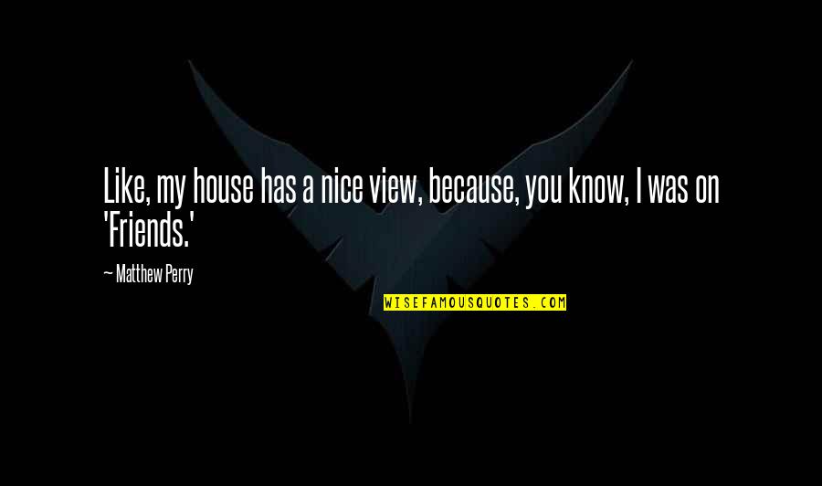 Nice Friends Quotes By Matthew Perry: Like, my house has a nice view, because,