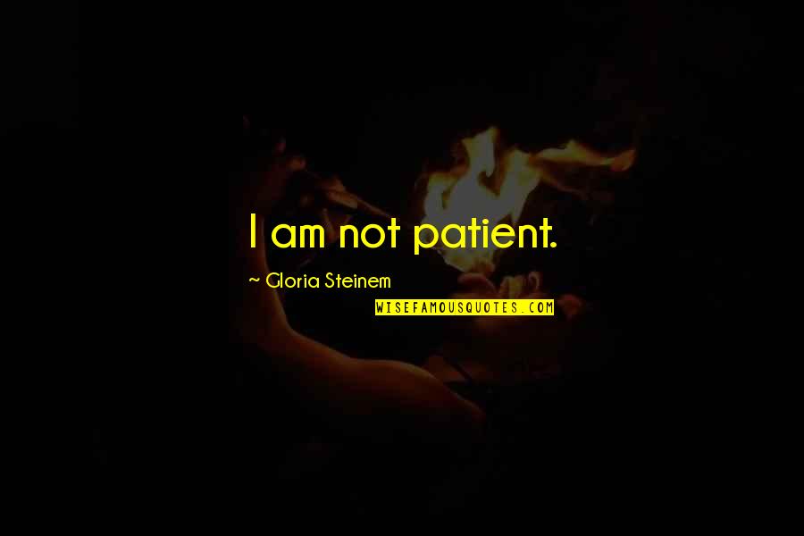 Nice Guy Quotes Quotes By Gloria Steinem: I am not patient.