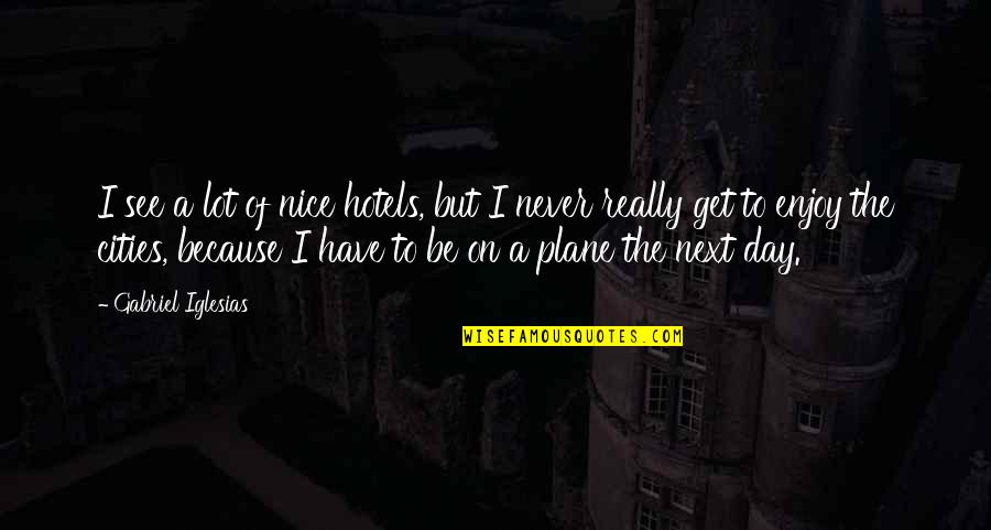 Nice Just Because Quotes By Gabriel Iglesias: I see a lot of nice hotels, but