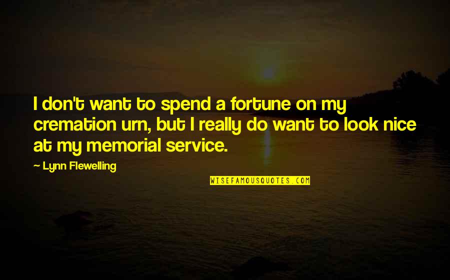 Nice Look Quotes By Lynn Flewelling: I don't want to spend a fortune on