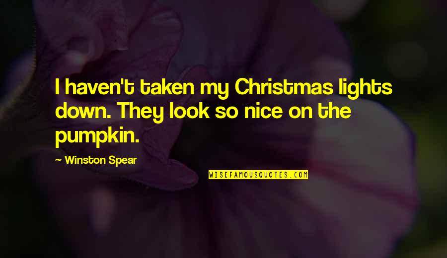 Nice Look Quotes By Winston Spear: I haven't taken my Christmas lights down. They