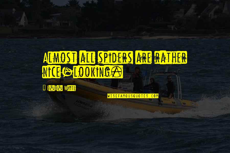 Nice Looking Quotes By E.B. White: Almost all spiders are rather nice-looking.