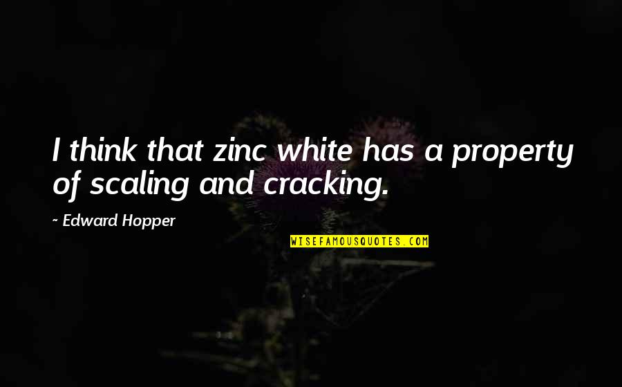 Nice Outfits Quotes By Edward Hopper: I think that zinc white has a property