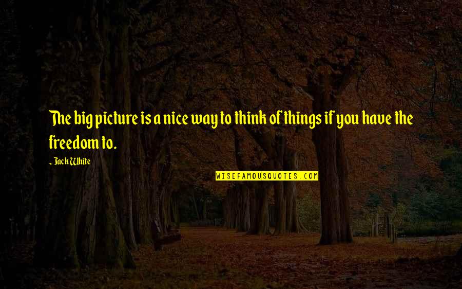 Nice Picture Quotes By Jack White: The big picture is a nice way to