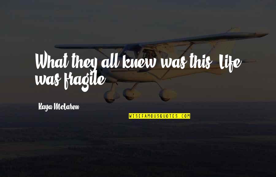 Nice Picture Quotes By Kaya McLaren: What they all knew was this: Life was