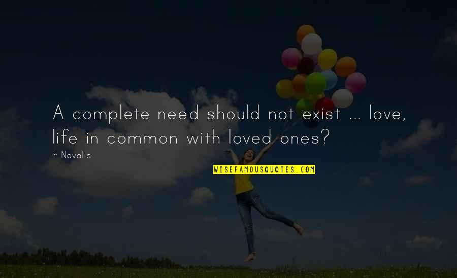 Nice Short Romantic Quotes By Novalis: A complete need should not exist ... love,