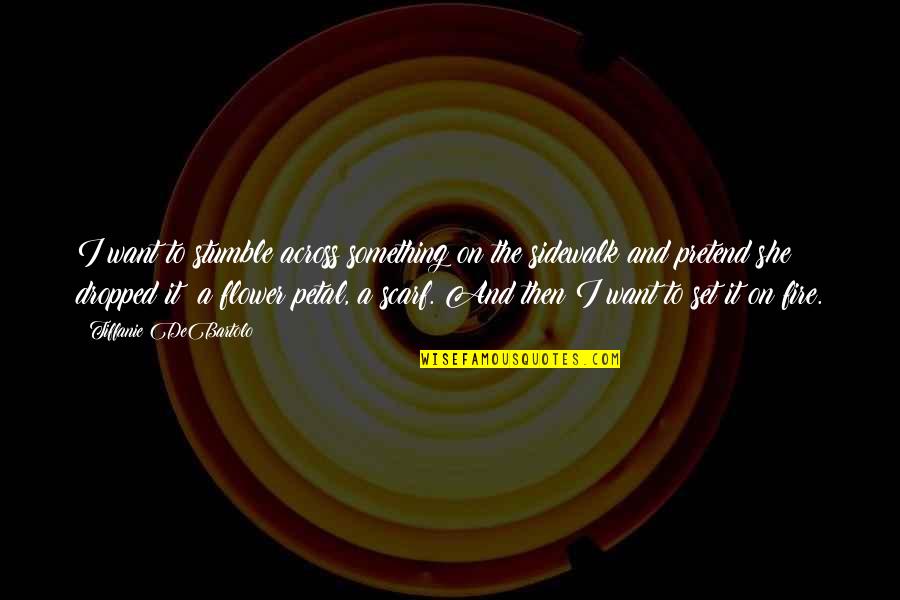 Nice Short Sad Quotes By Tiffanie DeBartolo: I want to stumble across something on the