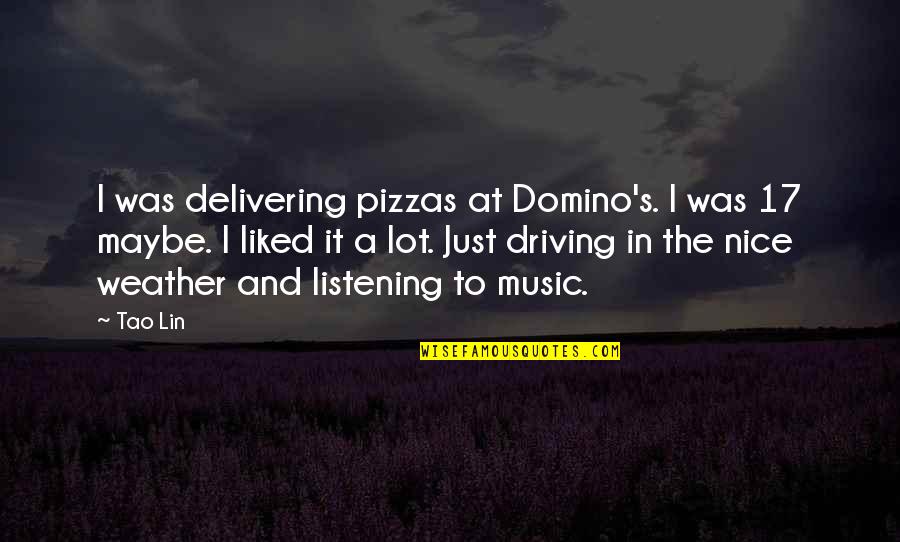 Nice Weather Quotes By Tao Lin: I was delivering pizzas at Domino's. I was