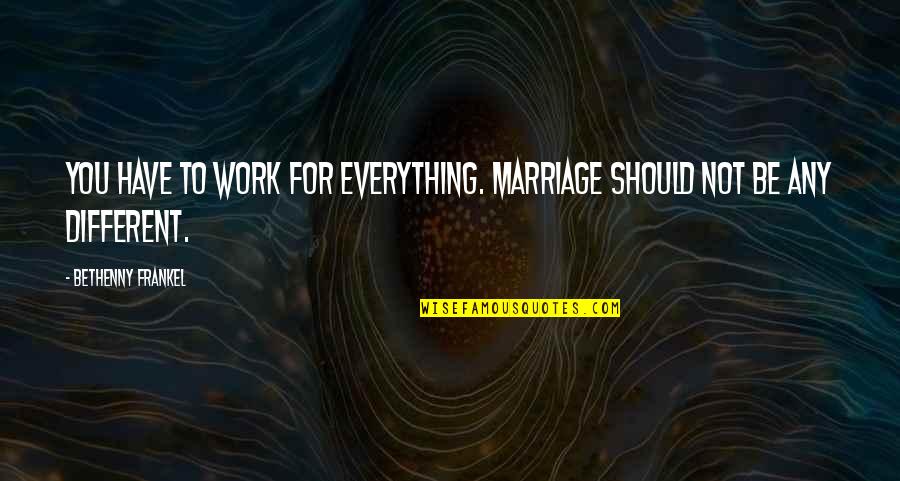Nicha Dikhana Quotes By Bethenny Frankel: You have to work for everything. Marriage should