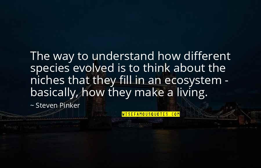 Niches Best Quotes By Steven Pinker: The way to understand how different species evolved