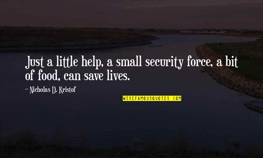 Nicholas D'agosto Quotes By Nicholas D. Kristof: Just a little help, a small security force, Nicholas D'agosto Quotes By Nicholas D. Kristof: Just a little help, a small security force,