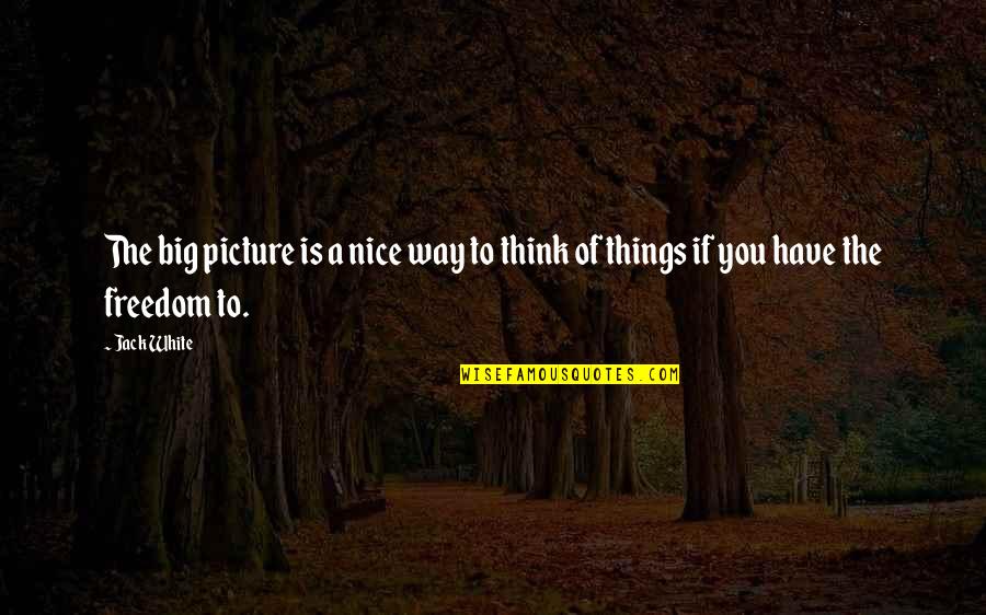 Nicholas Evans Horse Whisperer Quotes By Jack White: The big picture is a nice way to